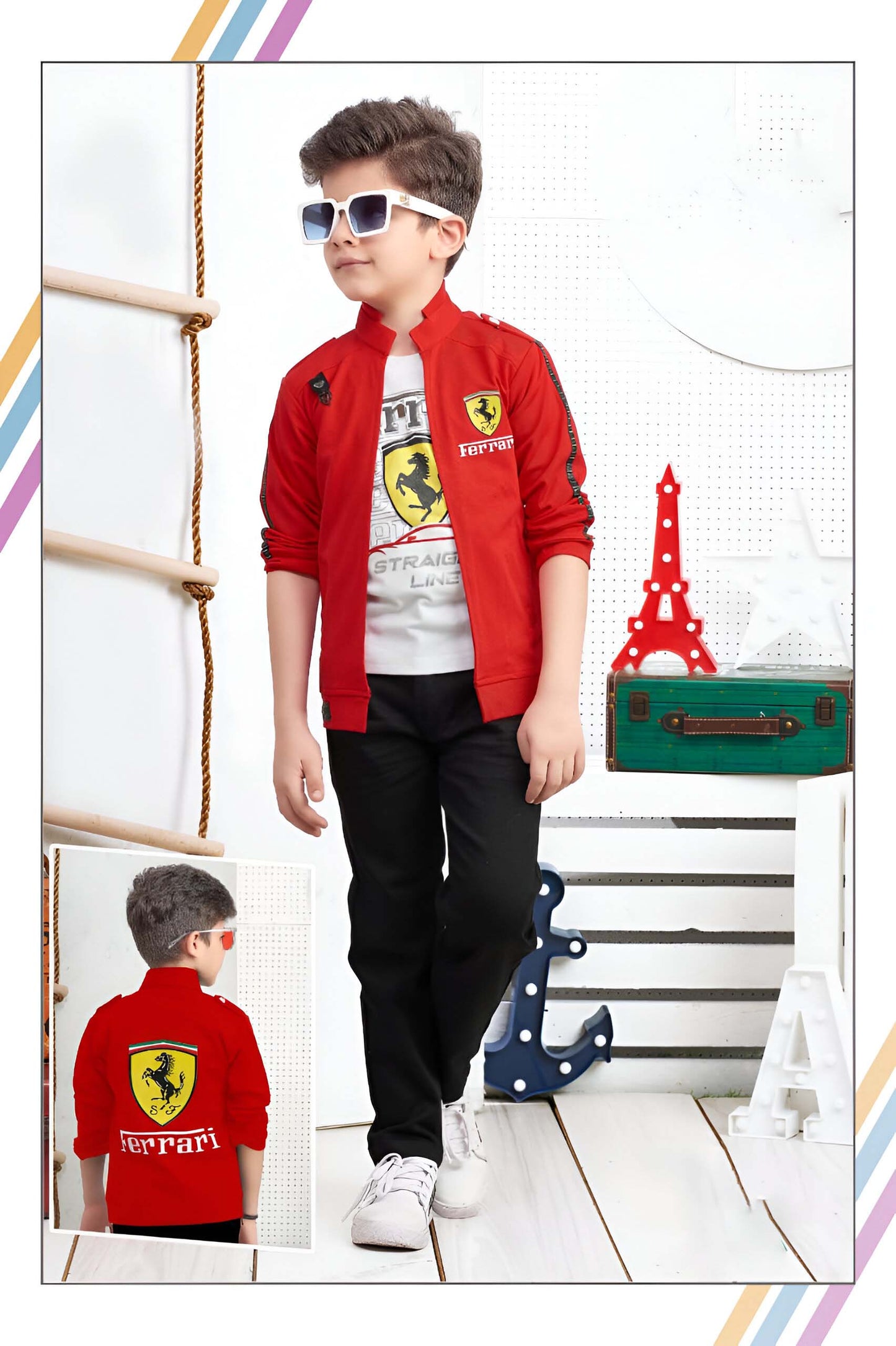 Boys' Red Ferrari Themed Outfit