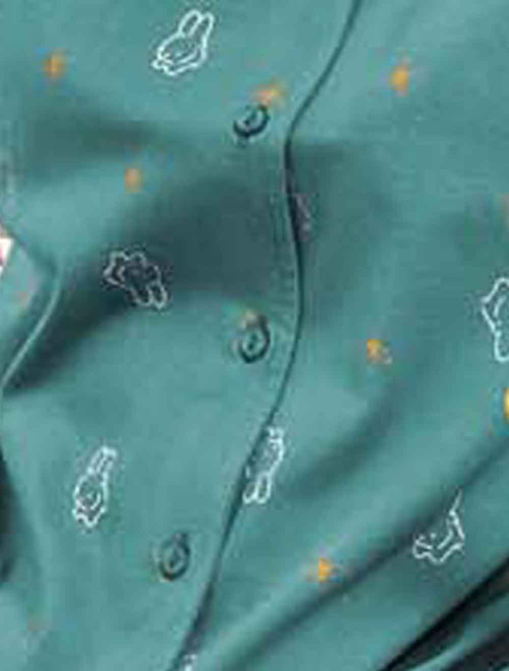 Women's Teal Printed Hosiery Night Suit