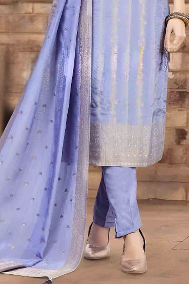 Lavender Silk Straight Suit with Dupatta