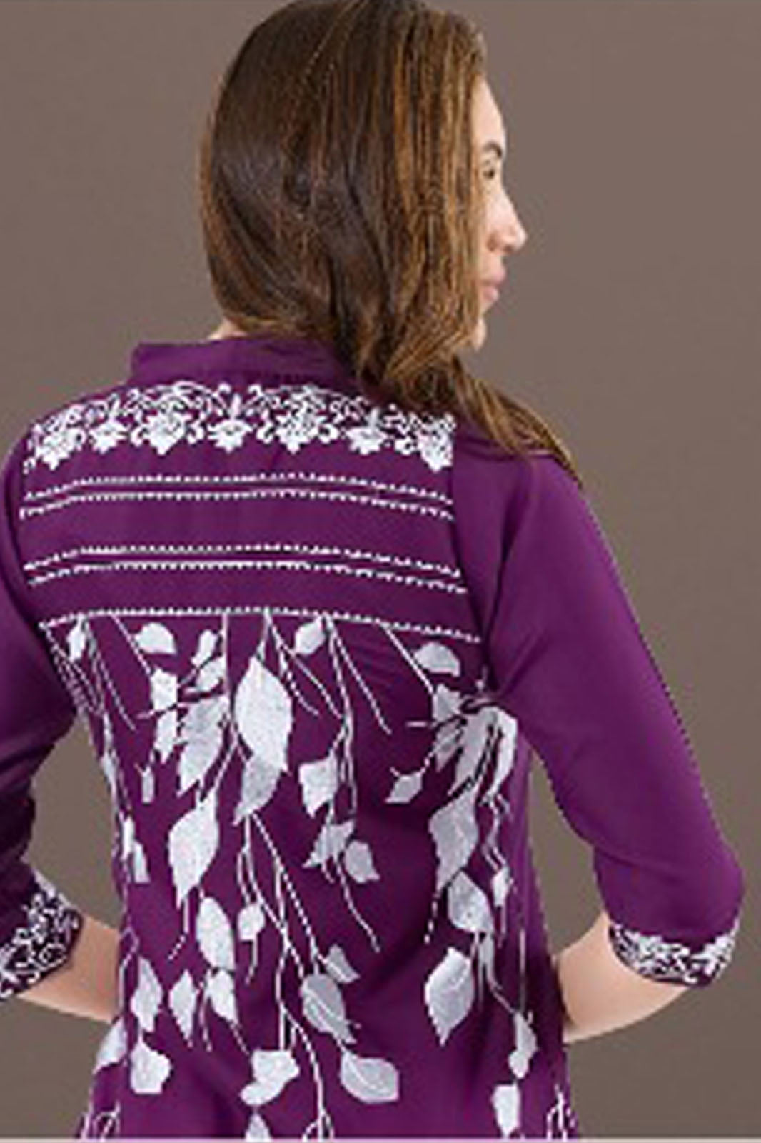 Purple Printed Co-ord Set with Buttoned Shirt Kurti